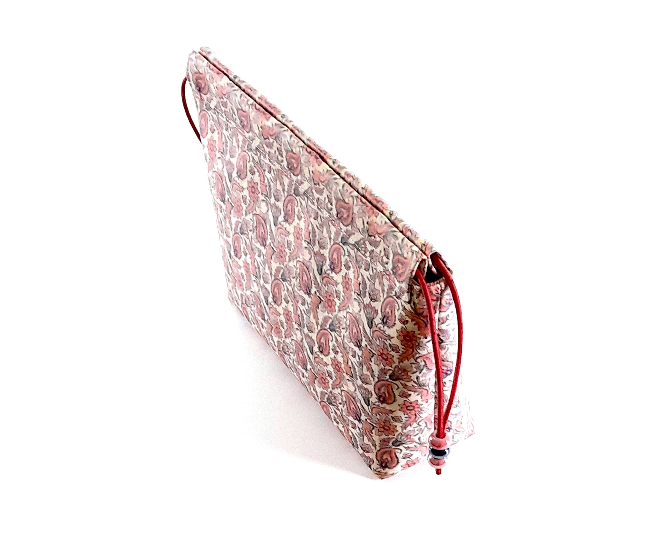 Sash & Co - Cork Pink Blue Grey Flowers makeup Bag