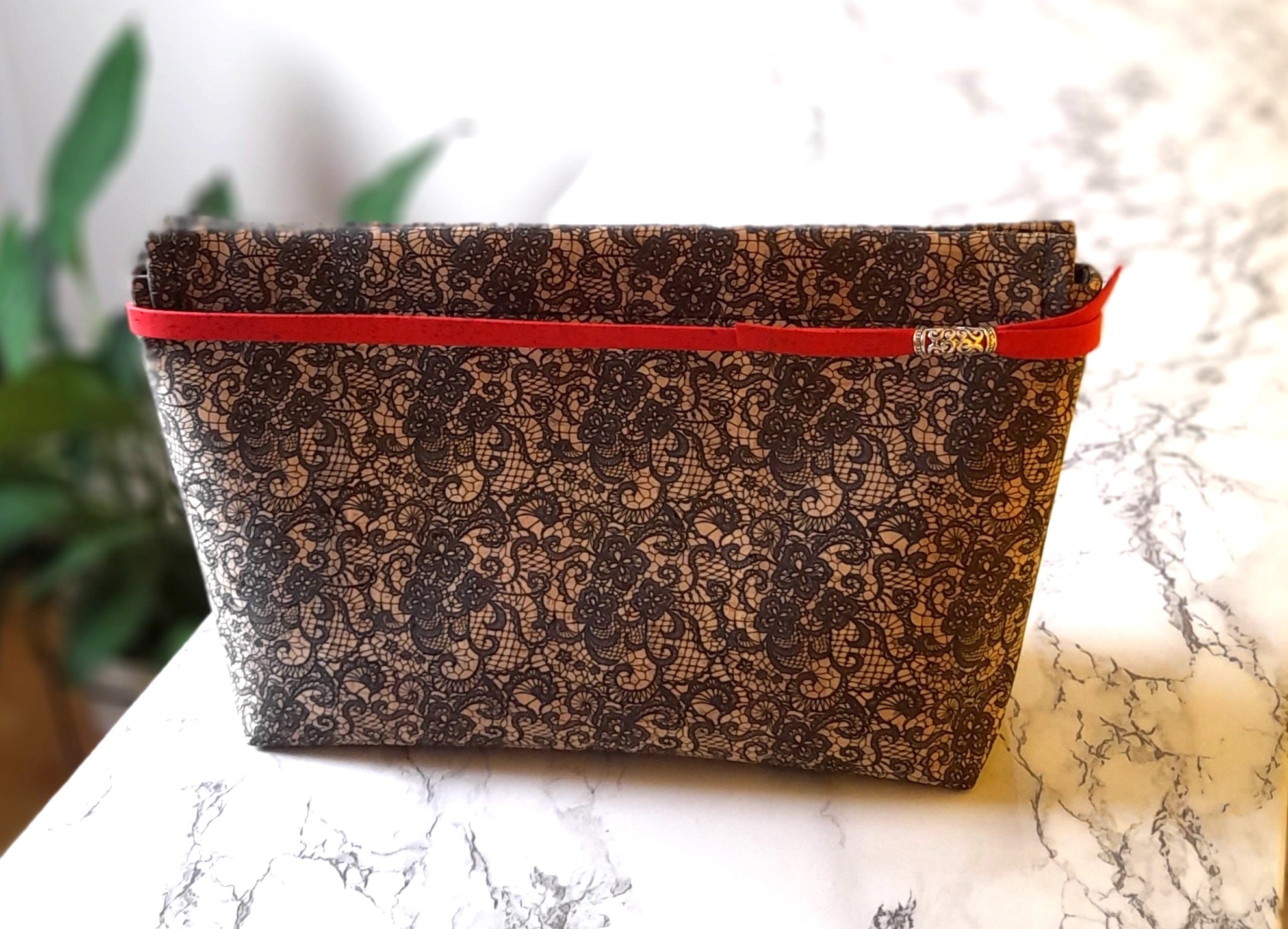 Sash & Co - Cork Black Lace Makeup Bag