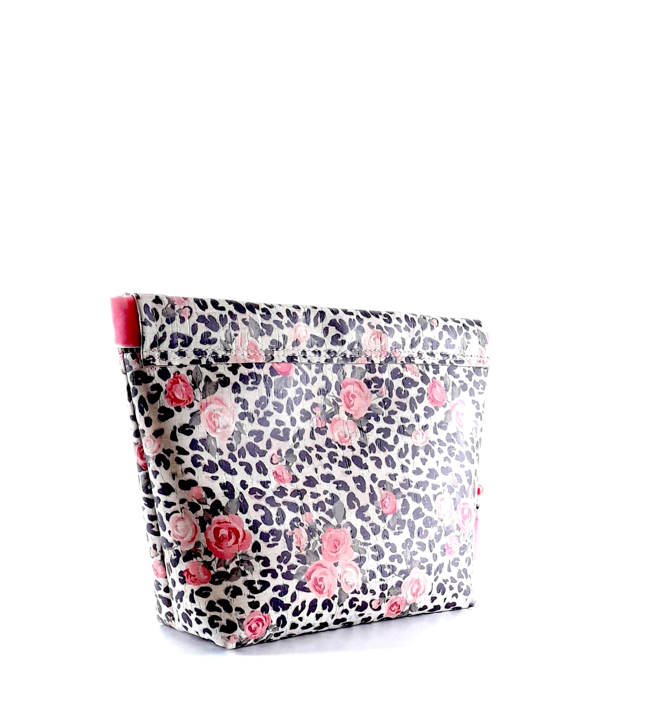 Sash & Co - Cork Pink Roses Makeup Bag