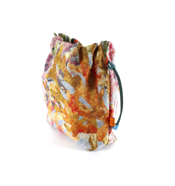 Sash & Co - Jacquard Fabric Multicolor Corals Makeup Bag