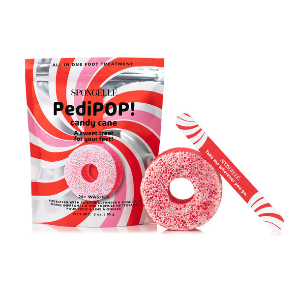 Spongelle - Holiday 2024 - Candy Cane Pedi Pop