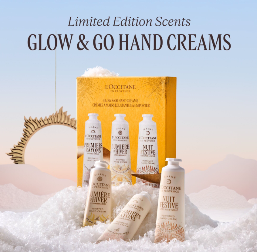 L'OCCITANE - Holiday 2025 - Limited Edition Glow & Go Hand Creams