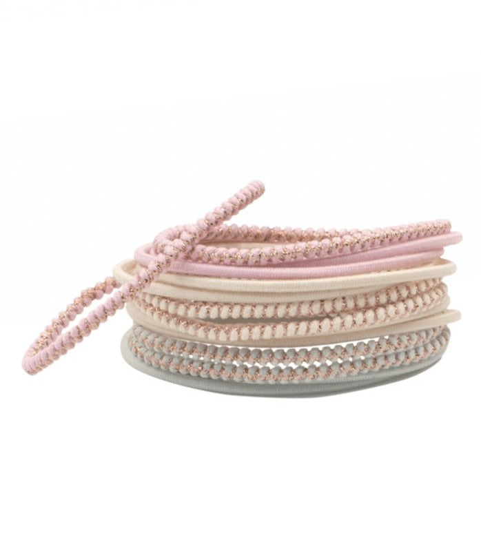 Bachca - Thin Hair Elastics - Pastel & Lurex (14-Pack)