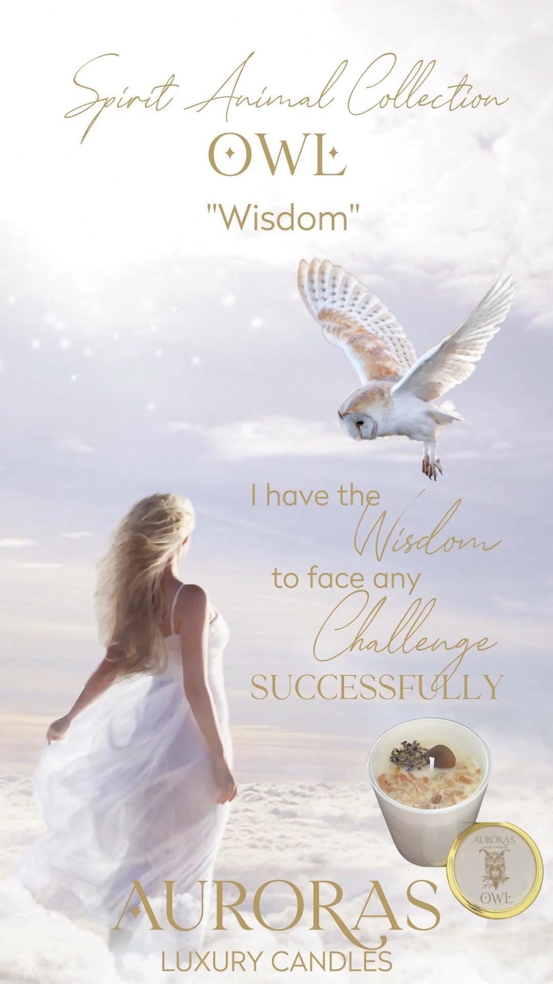 Auroras - Spirit Animal Collection Owl "Wisdom" Luxury Candle