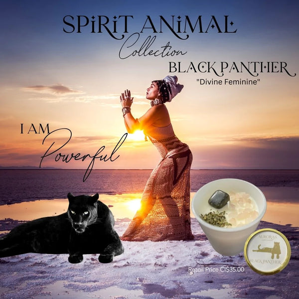 Auroras - Spirit Animal Collection Black Panther "Divine Feminine" Luxury Candle