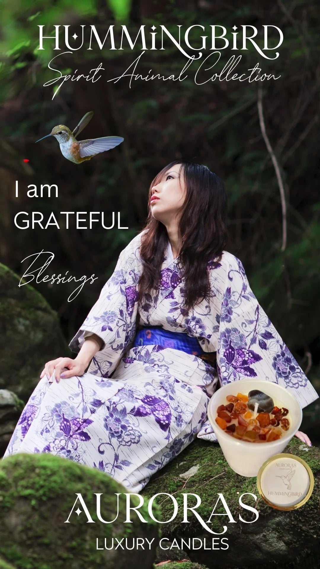 Auroras - Spirit Animal Collection Hummingbird “Blessings” Luxury Candle