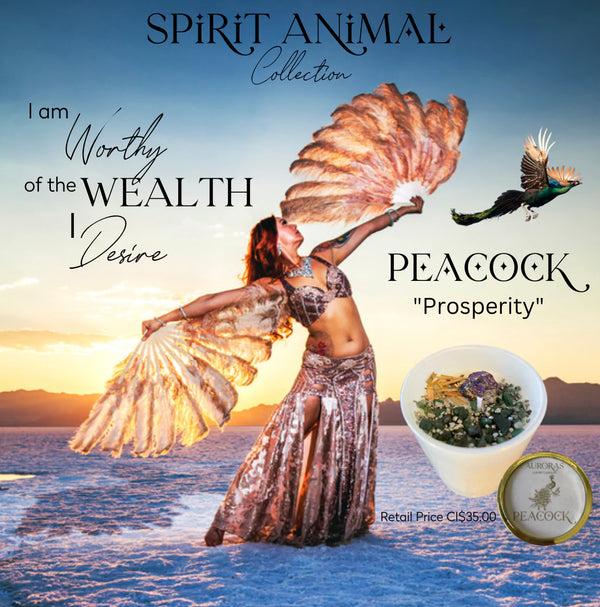 Auroras - Spirit Animal Collection Peacock "Prosperity" Luxury Candle