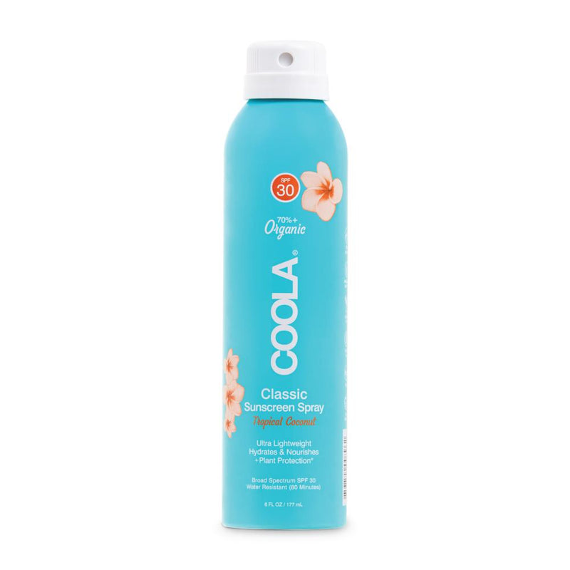 Coola - Cuerpo clásico Spray de protección solar orgánica SPF 30: Cocón tropical 6 fl oz / 177 ml