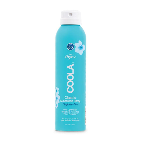 Coola - Cuerpo clásico Spray Sun Paster Spray 50: Fragancia Gratis 6 FZ / 177 ml