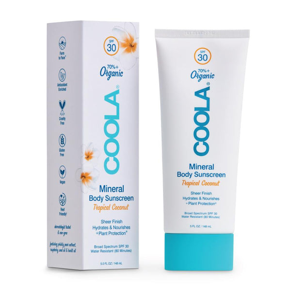 Coola - Mineral Body Organic Sunscreen Lotion SPF 30: Tropical Coconut 5 fl oz/ 148 ml